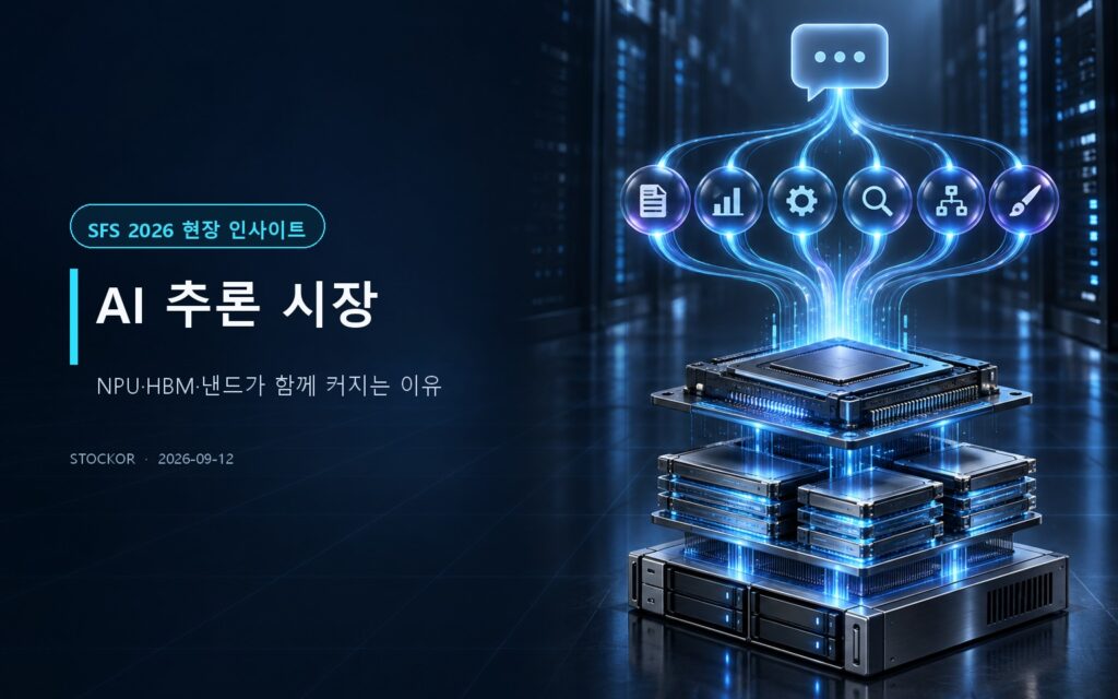 AI 추론 시장에서 에이전트 작업이 NPU와 HBM DRAM 낸드 저장 계층으로 연결되는 구조