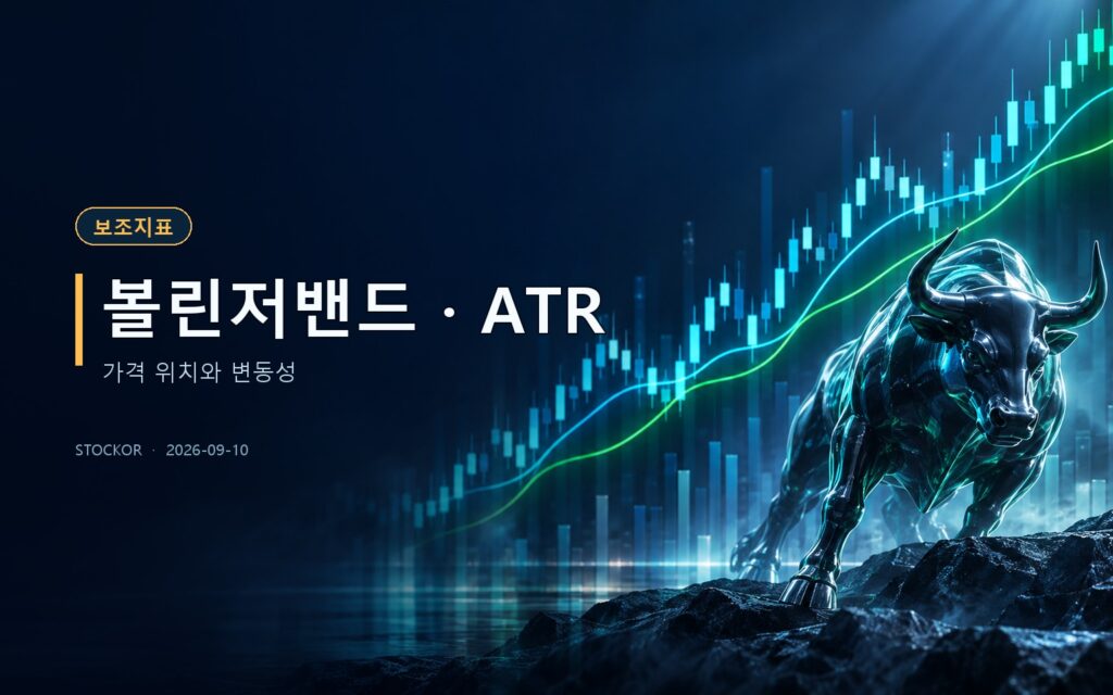 주식 투자 교육 썸네일 — 볼린저밴드 · ATR, 가격 위치와 변동성