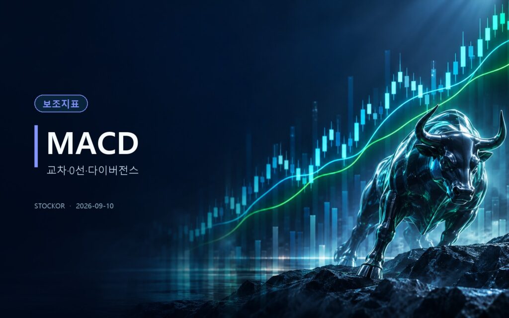 주식 투자 교육 썸네일 — MACD, 교차·0선·다이버전스