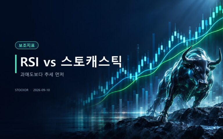 주식 투자 교육 썸네일 — RSI vs 스토캐스틱, 과매도보다 추세 먼저