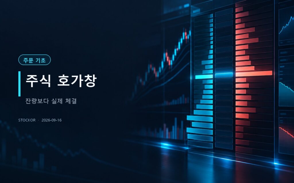 주식 투자 교육 썸네일 — 주식 호가창, 잔량보다 가격 간격과 실제 체결